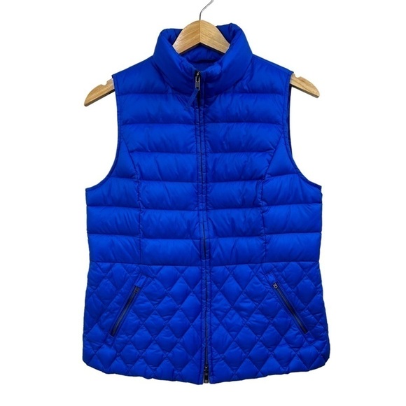 Talbots Down Quilted Vest Cobalt Blue,Size MP - Picture 1 of 7